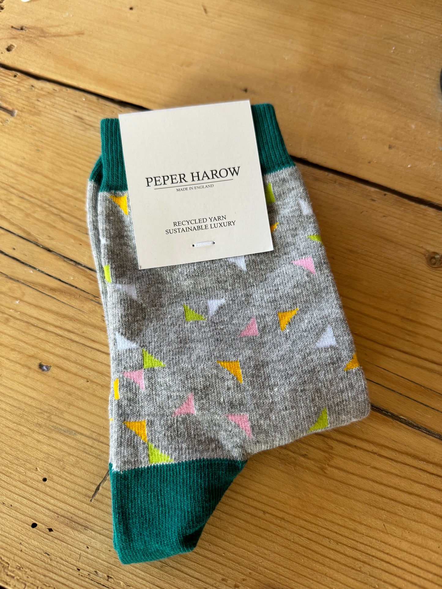 Ladies Recycled Cotton Socks Grey Trilateral