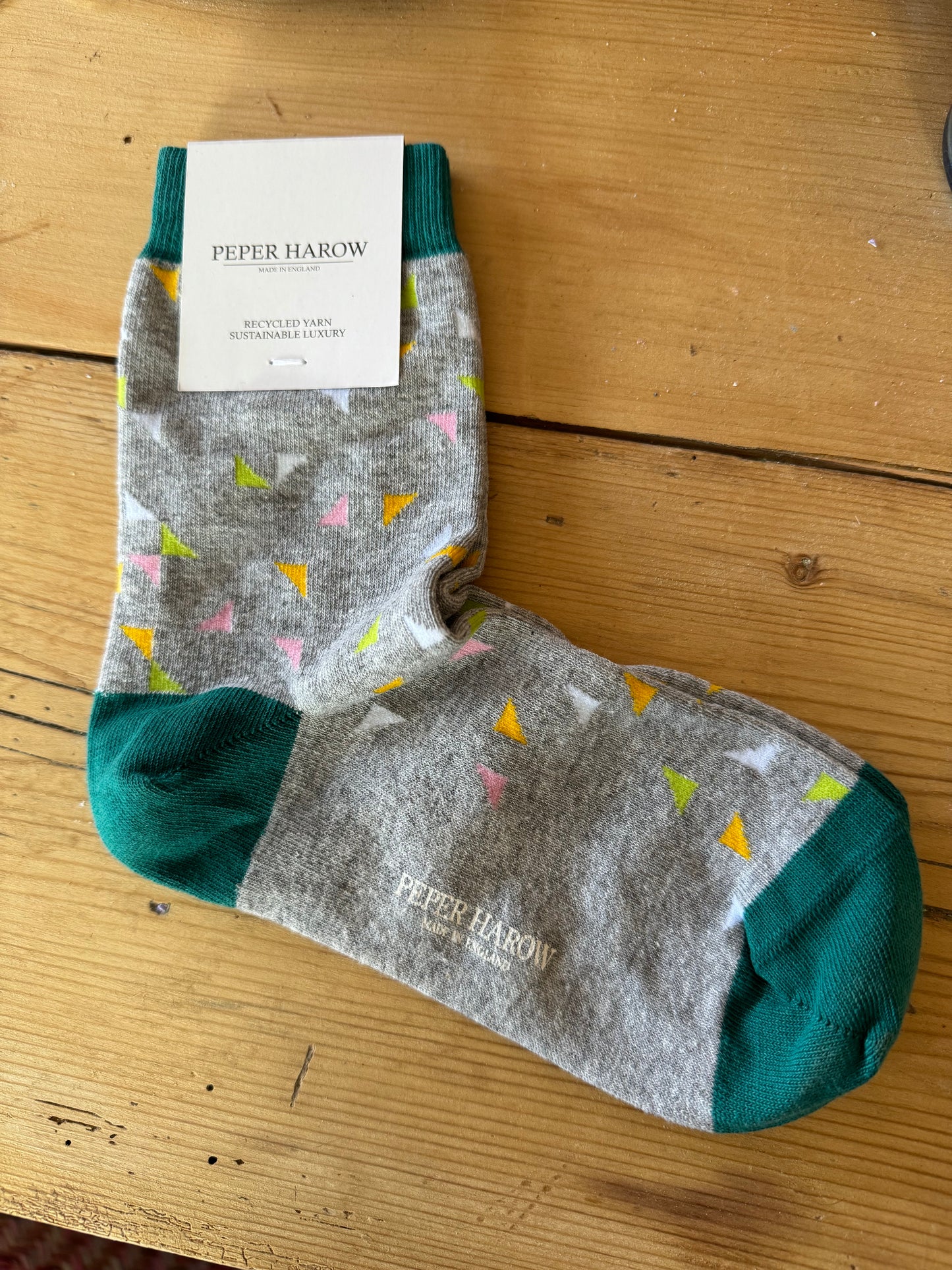 Ladies Recycled Cotton Socks Grey Trilateral
