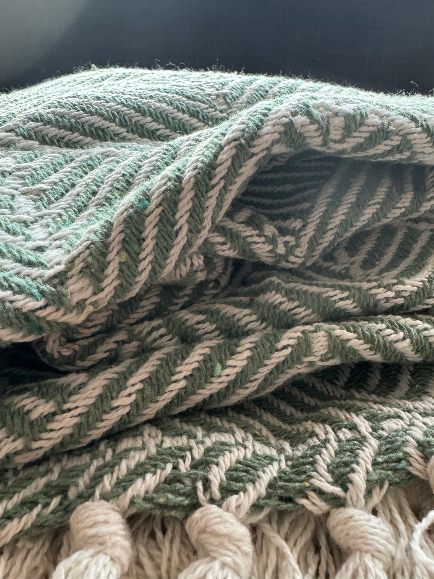 Recycled Cotton Blanket Sage Green