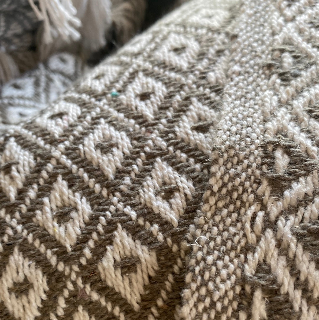 Recycled Cotton Blanket Taupe Diamond