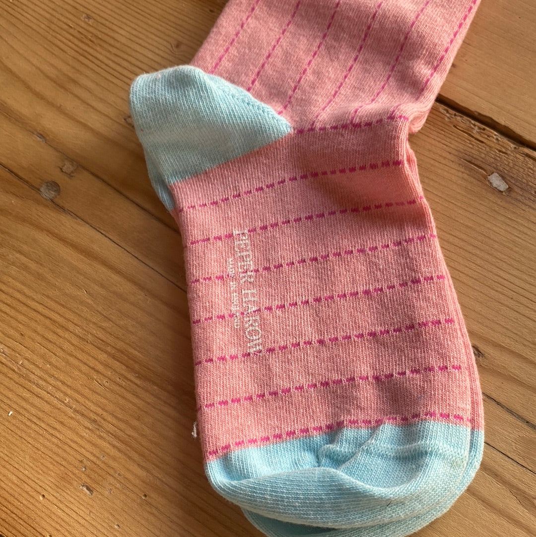 Ladies Recycled Cotton Socks Pink Dash