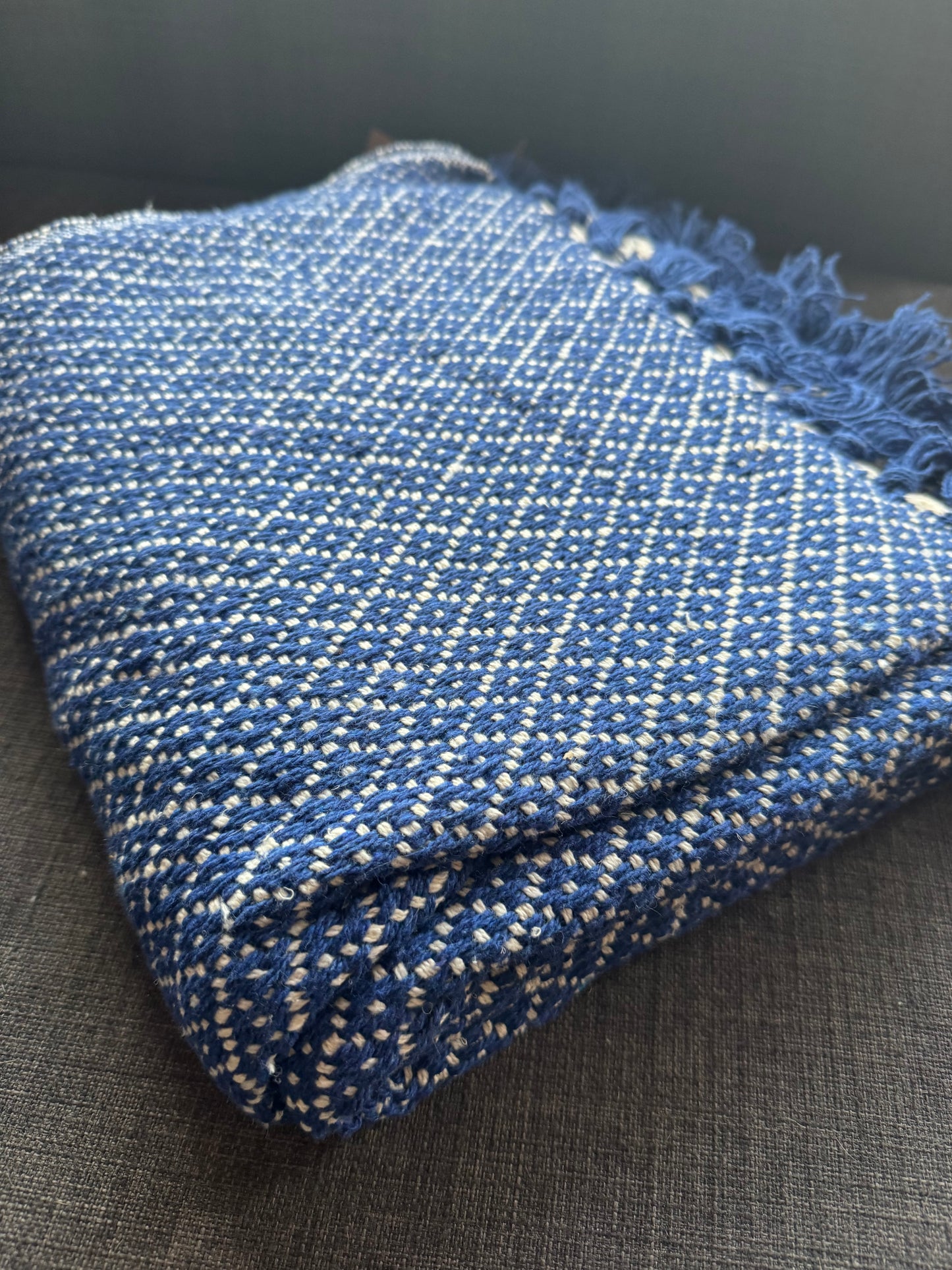 Recycled Cotton Blanket Royal Blue