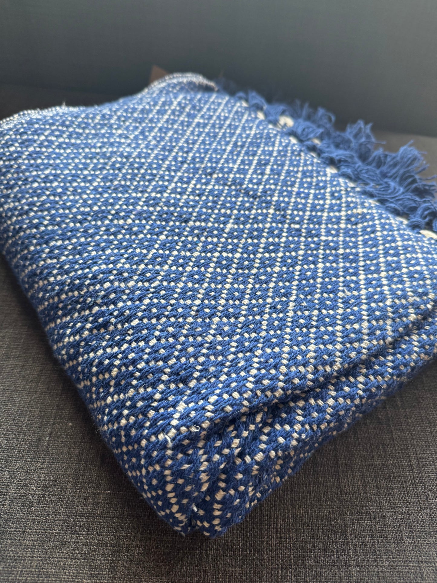 Recycled Cotton Blanket Royal Blue