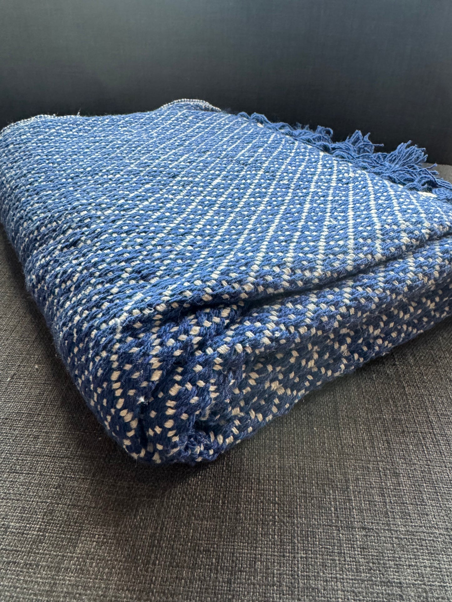 Recycled Cotton Blanket Royal Blue