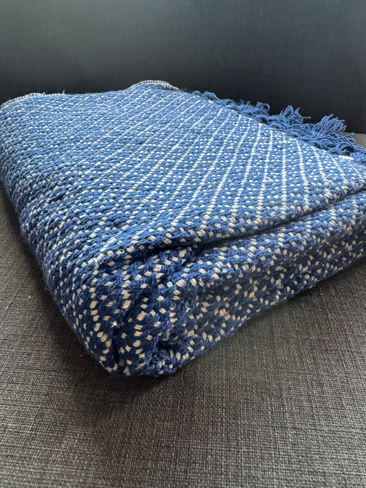 Recycled Cotton Blanket Royal Blue