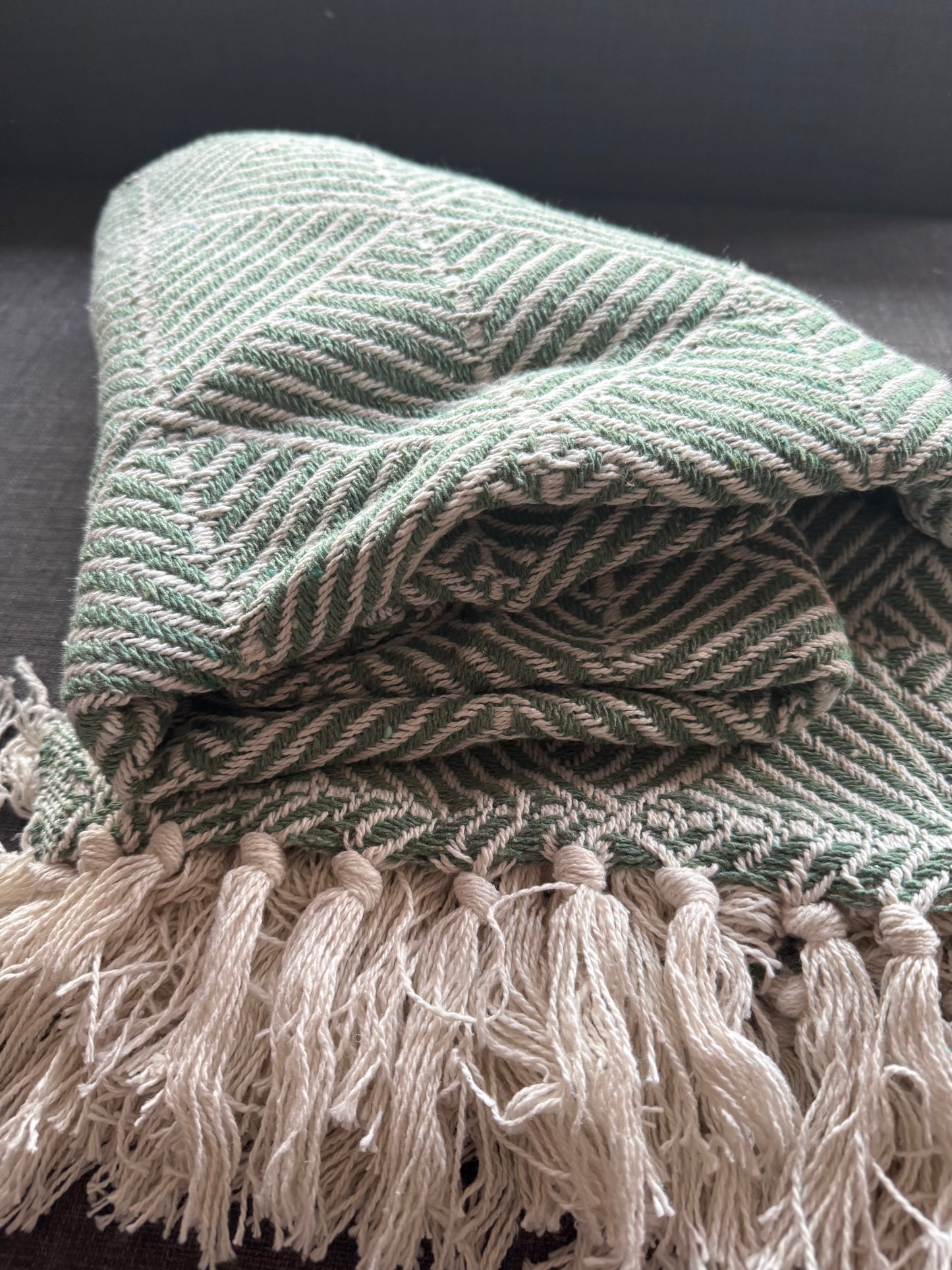 Recycled Cotton Blanket Sage Green