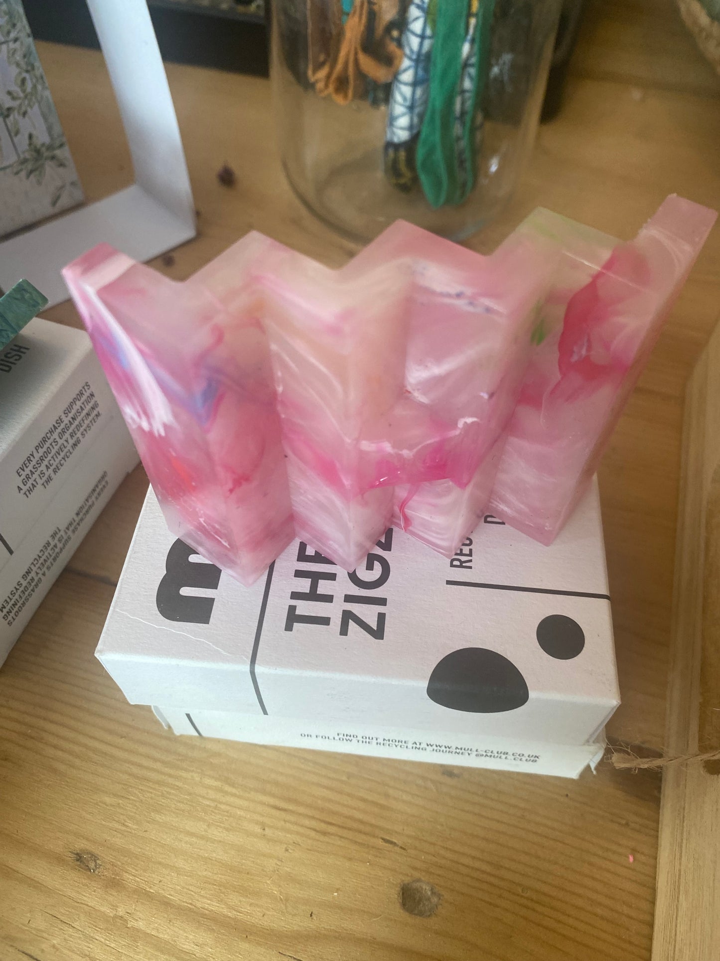 Recycled Plastic Zig Zag Soap Dish - Pink