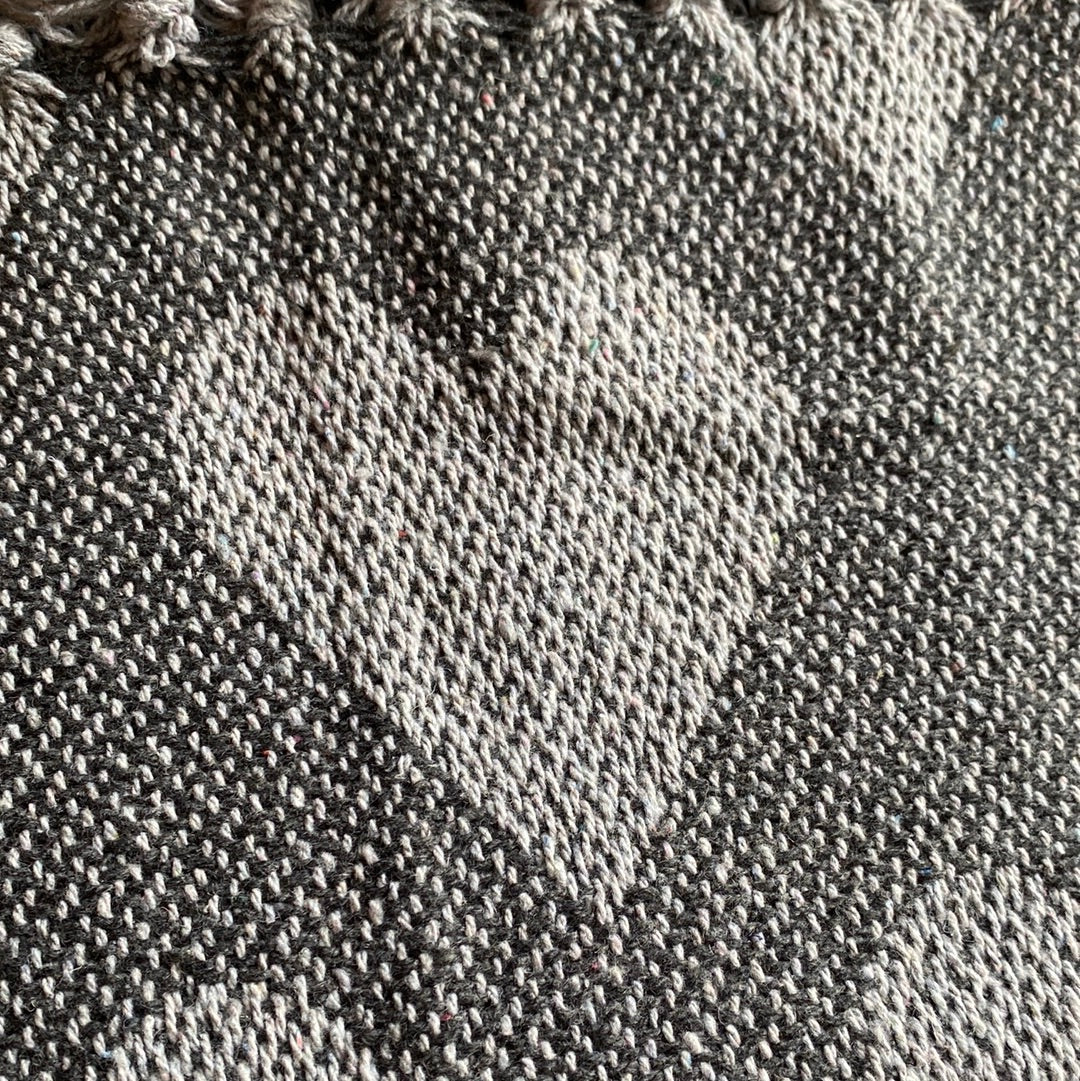 Recycled Cotton Blanket Grey Hearts