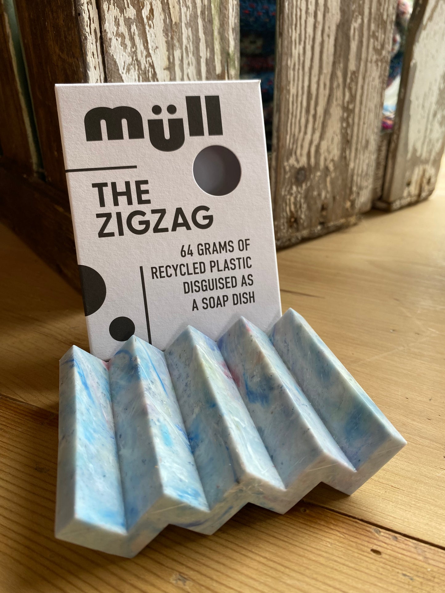 Recycled Plastic Zig Zag Soap Dish - Blue