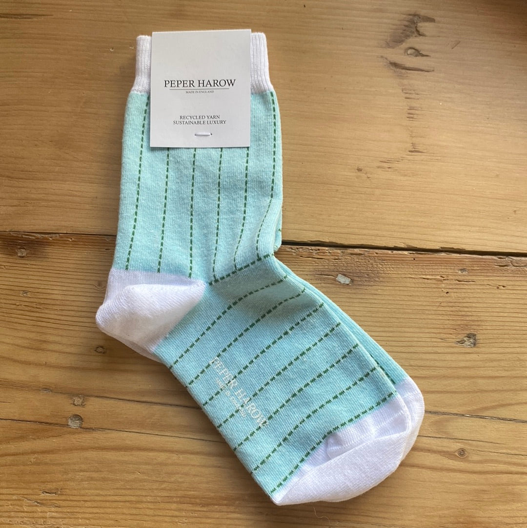 Ladies Recycled Cotton Socks Mint Dash