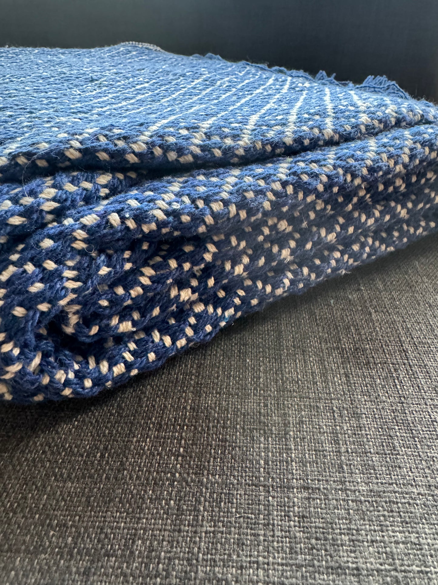 Recycled Cotton Blanket Royal Blue