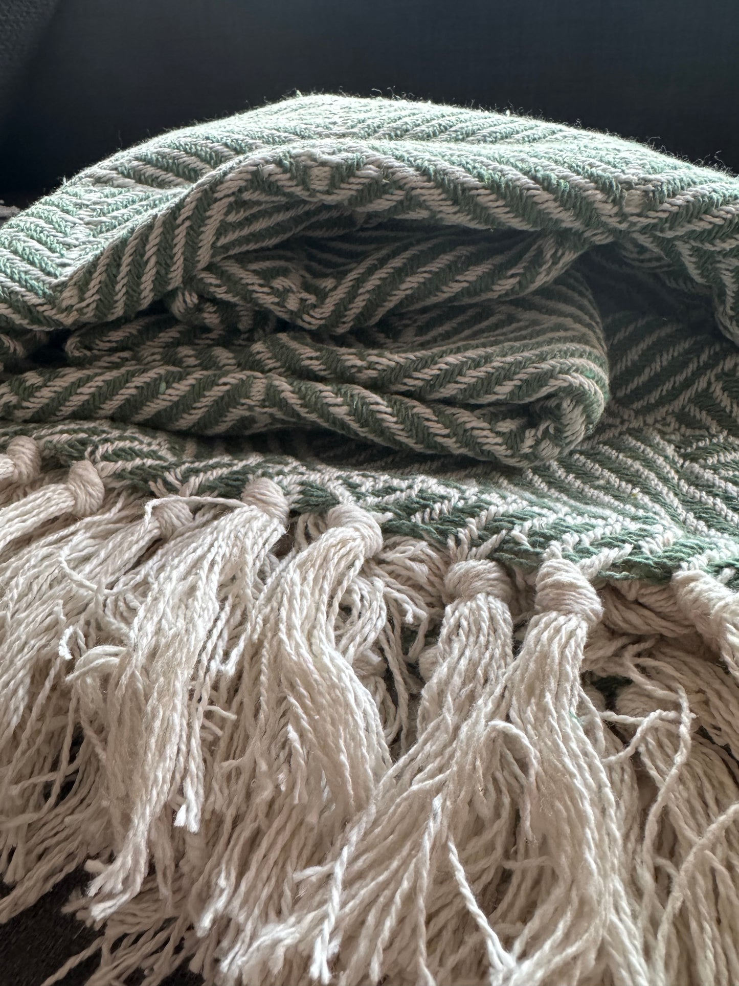 Recycled Cotton Blanket Sage Green