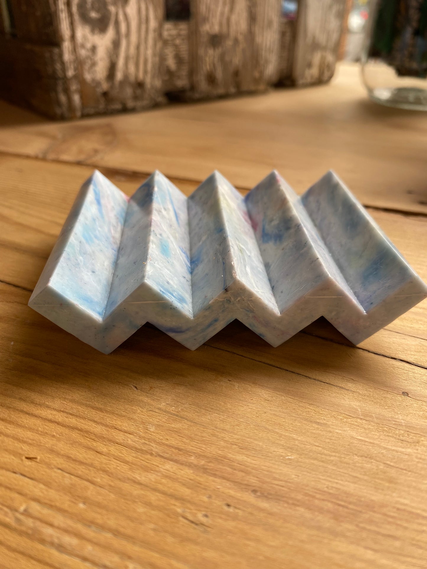 Recycled Plastic Zig Zag Soap Dish - Blue