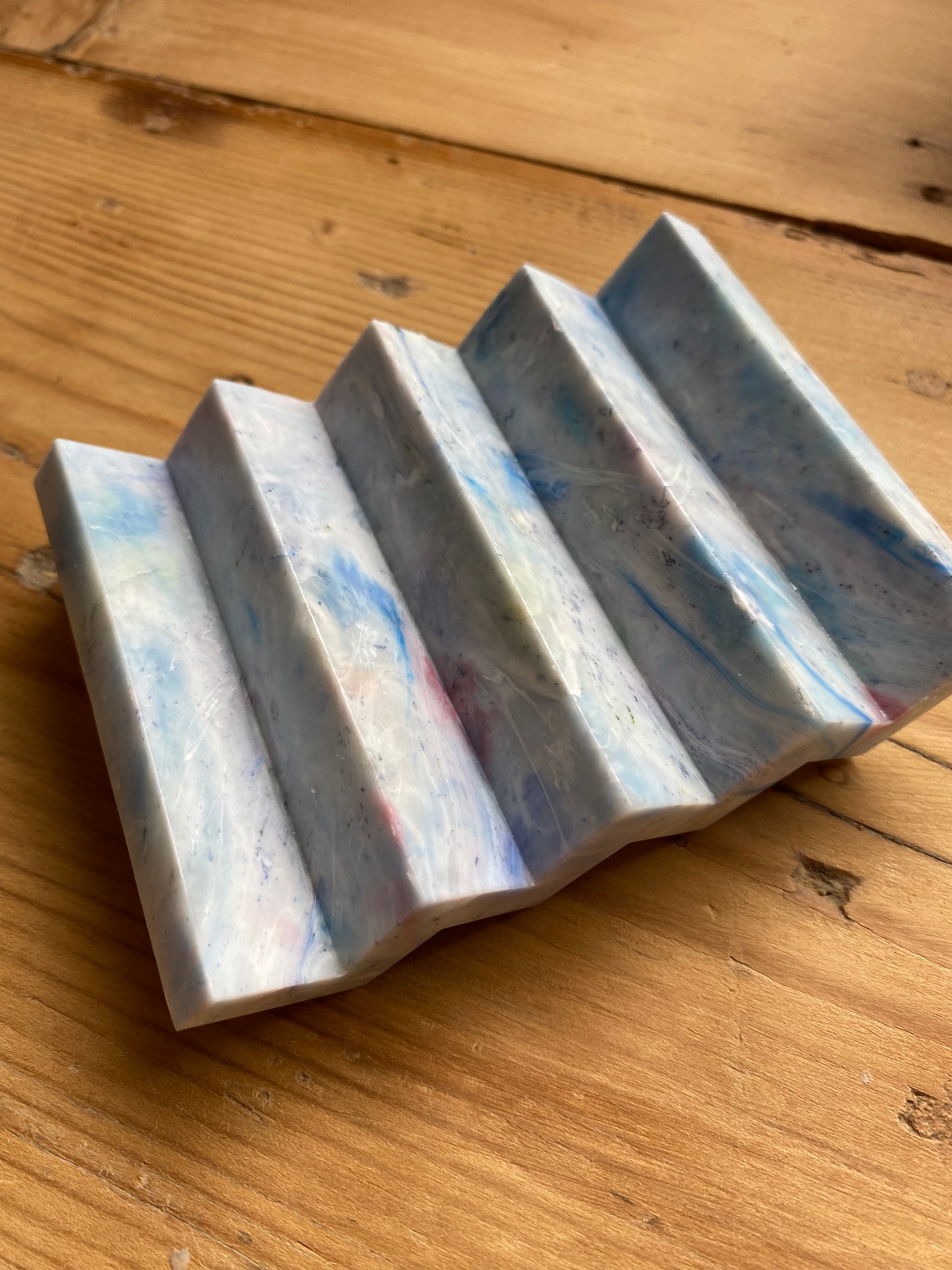 Recycled Plastic Zig Zag Soap Dish - Blue