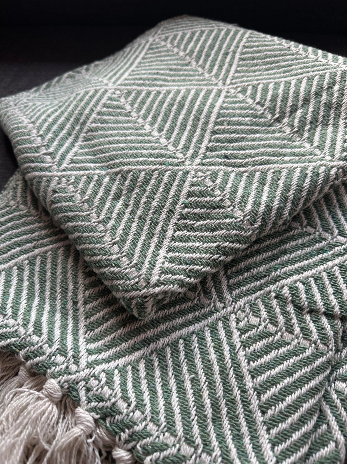 Recycled Cotton Blanket Sage Green