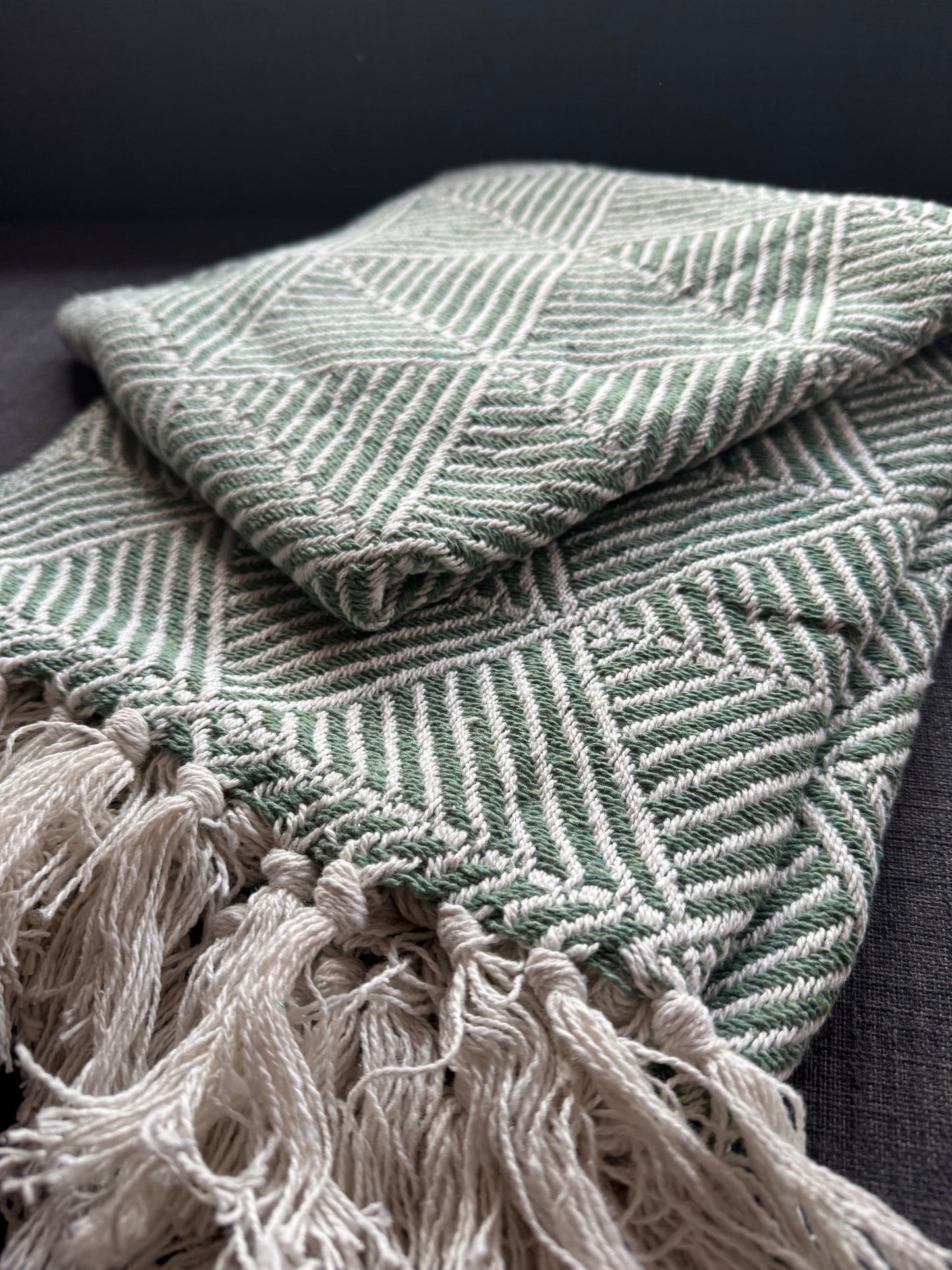 Recycled Cotton Blanket Sage Green