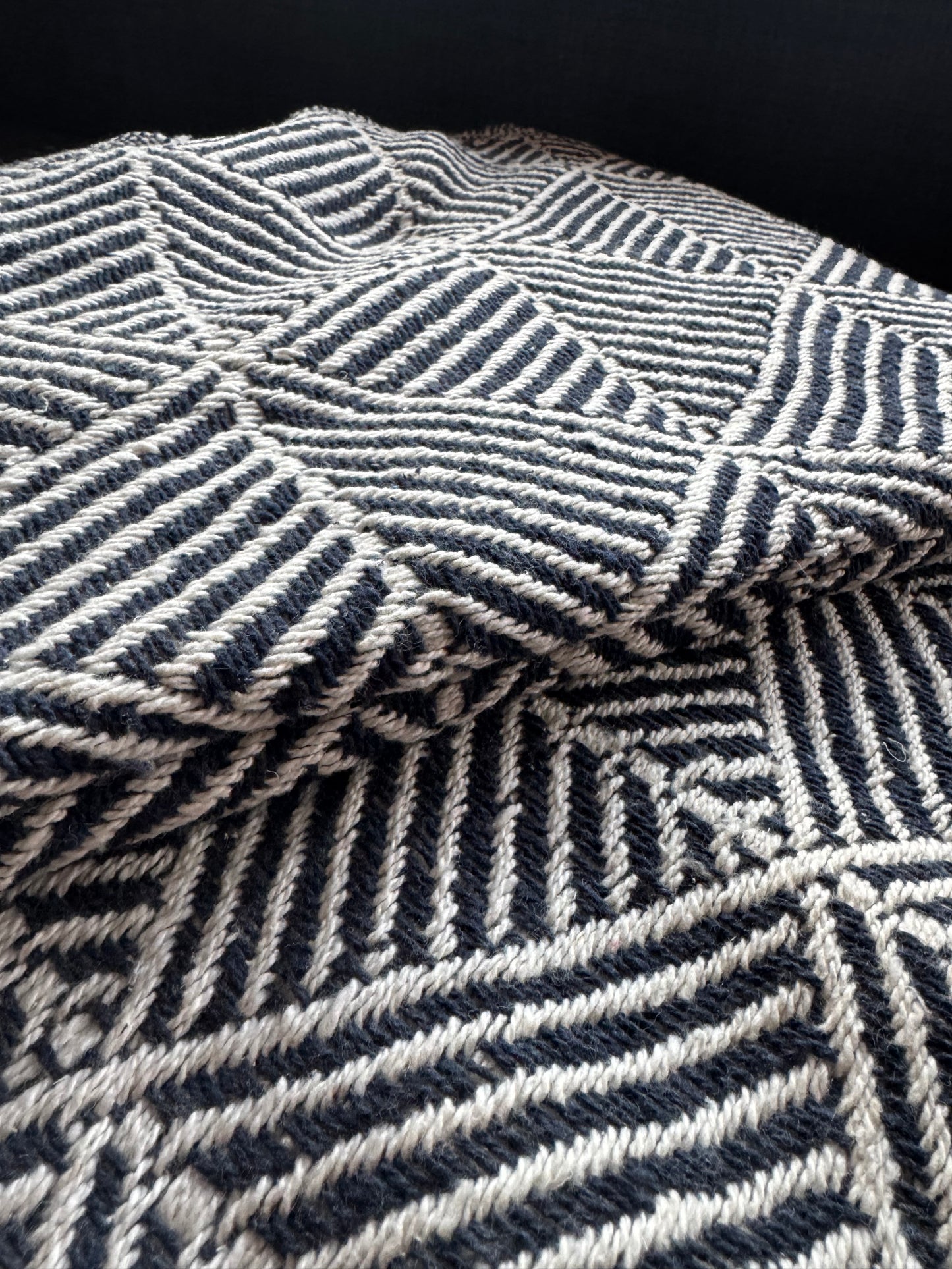 Recycled Cotton Blanket Navy Blue