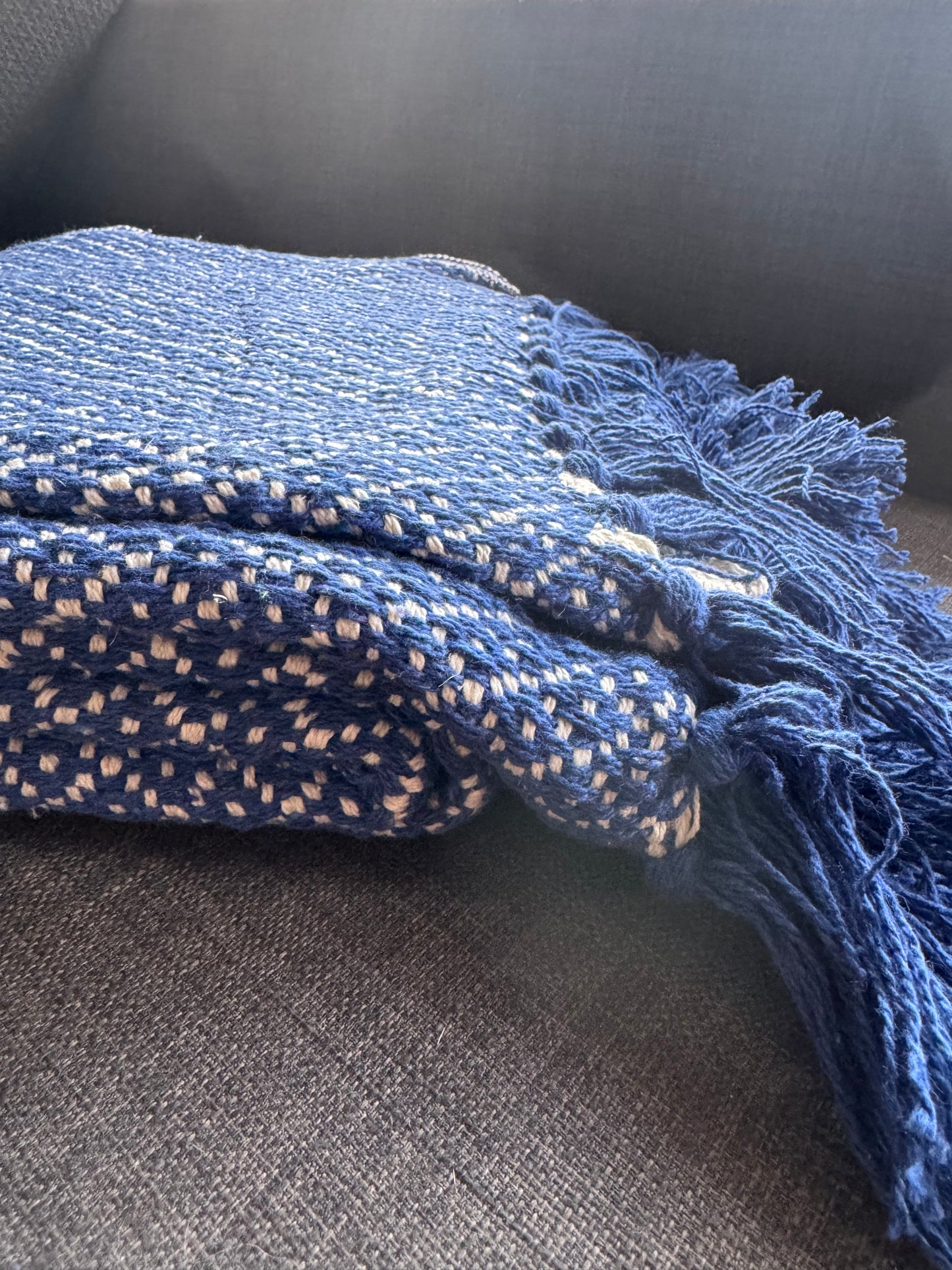 Recycled Cotton Blanket Royal Blue