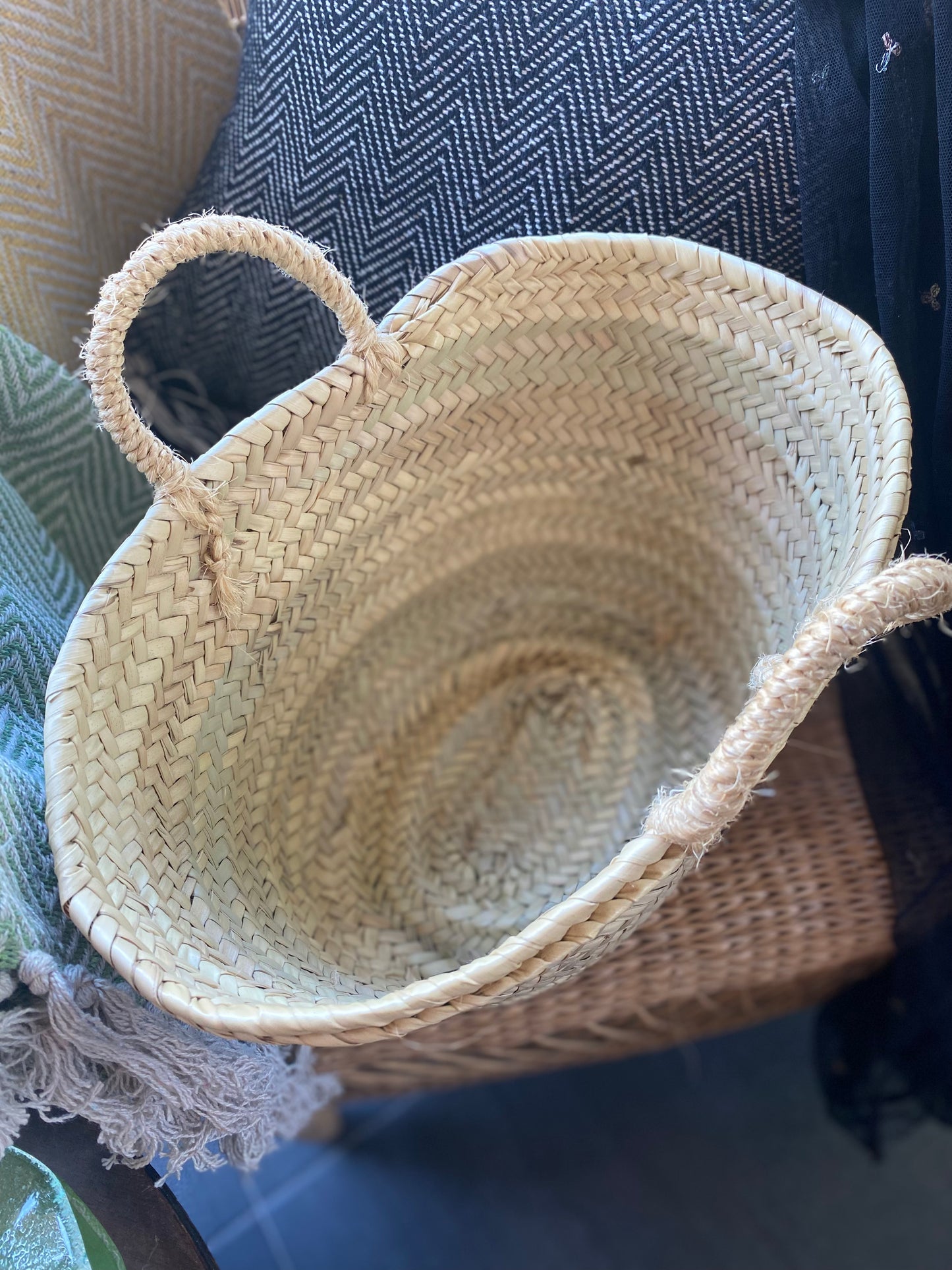 Hand Made Moroccan Small Shopper Basket Bag