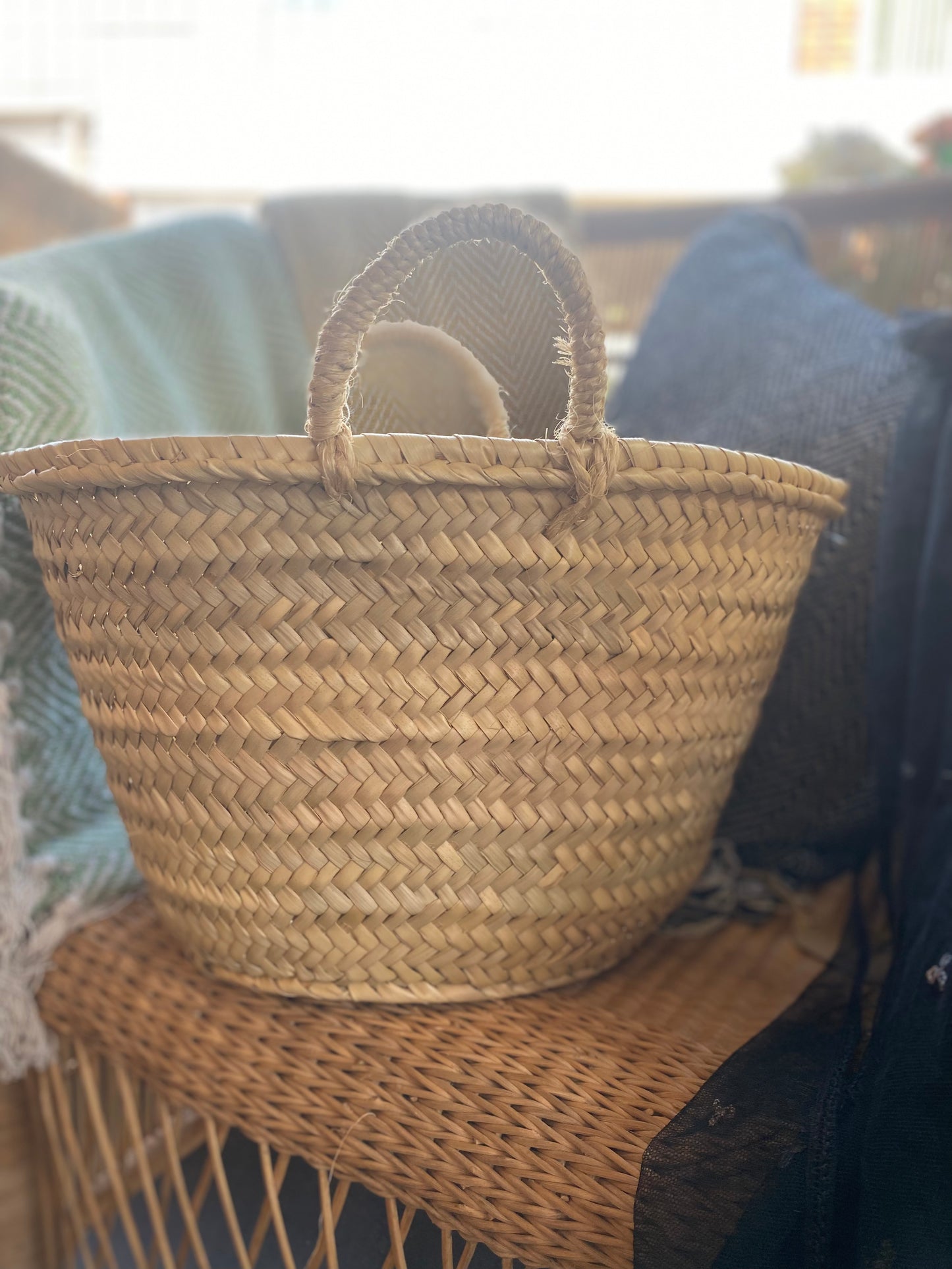 Hand Made Moroccan Small Shopper Basket Bag