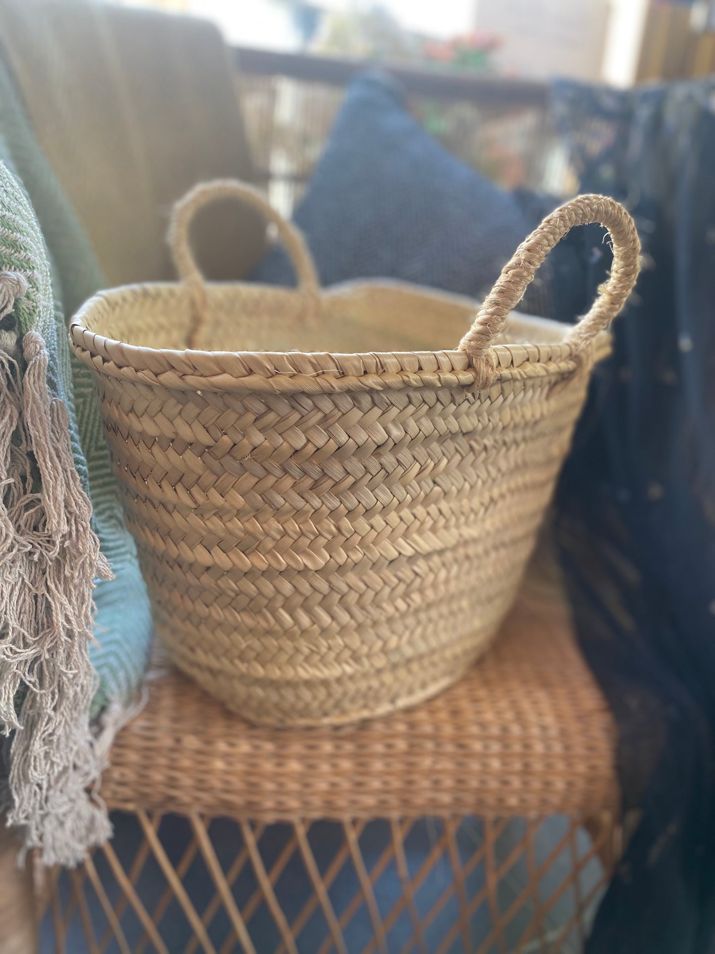 Hand Made Moroccan Small Shopper Basket Bag