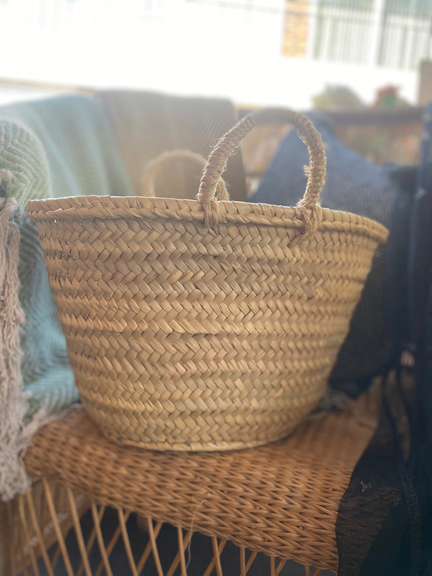 Hand Made Moroccan Small Shopper Basket Bag