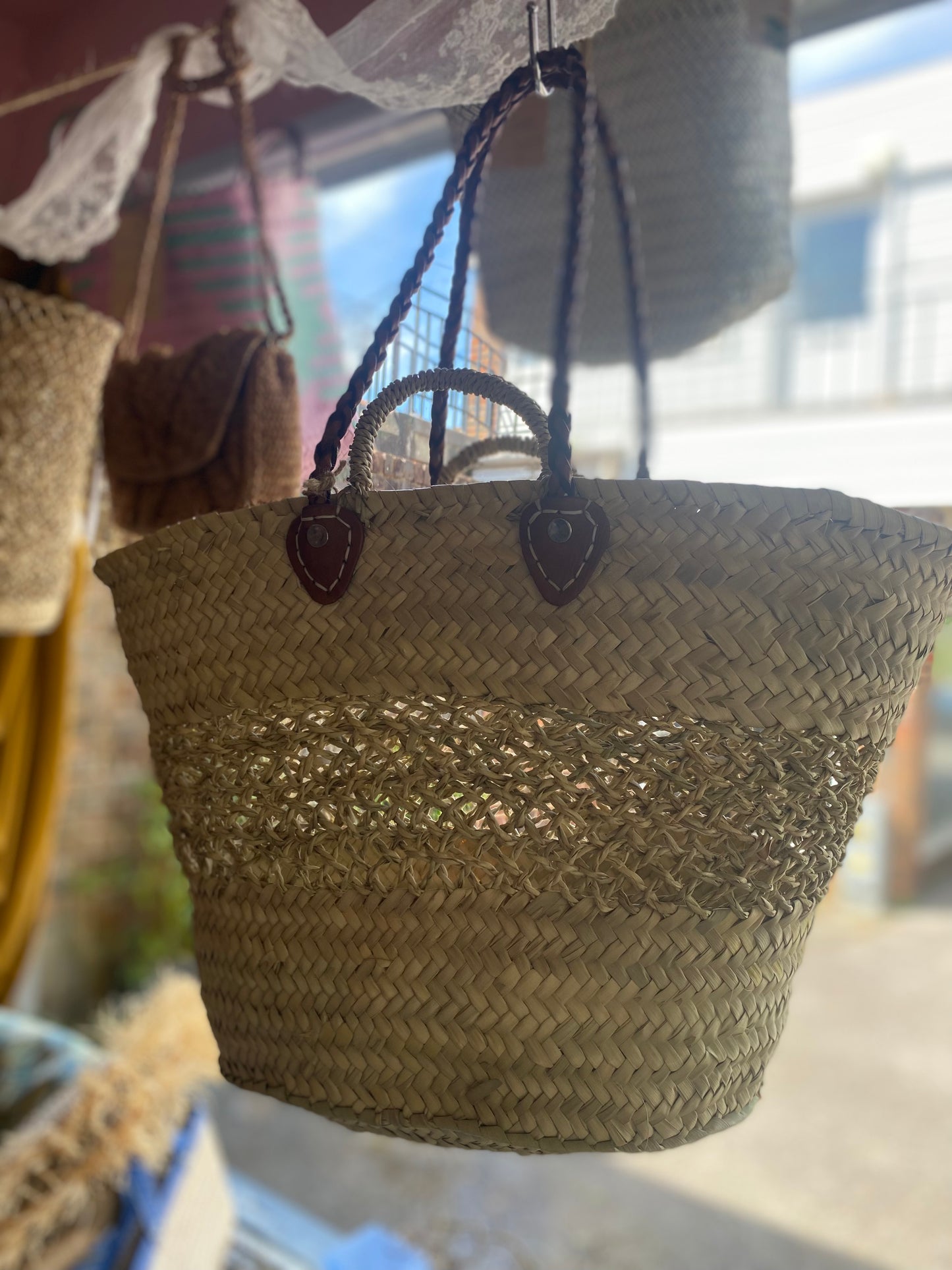 Hand Made Moroccan Shopper Basket Bag