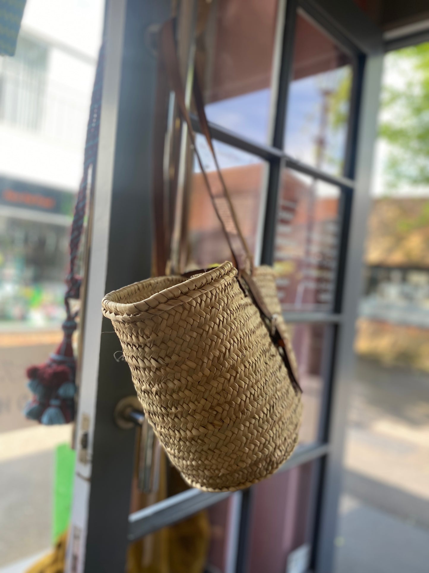 Hand Made Moroccan Shoulder Basket Bag