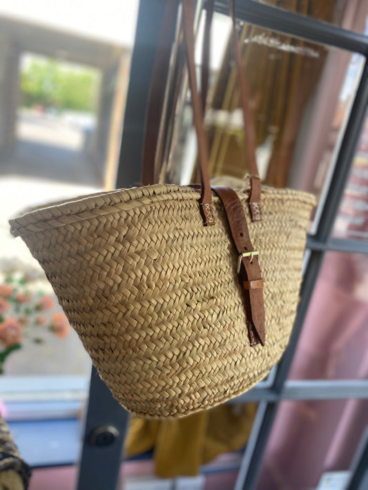 Hand Made Moroccan Shoulder Basket Bag