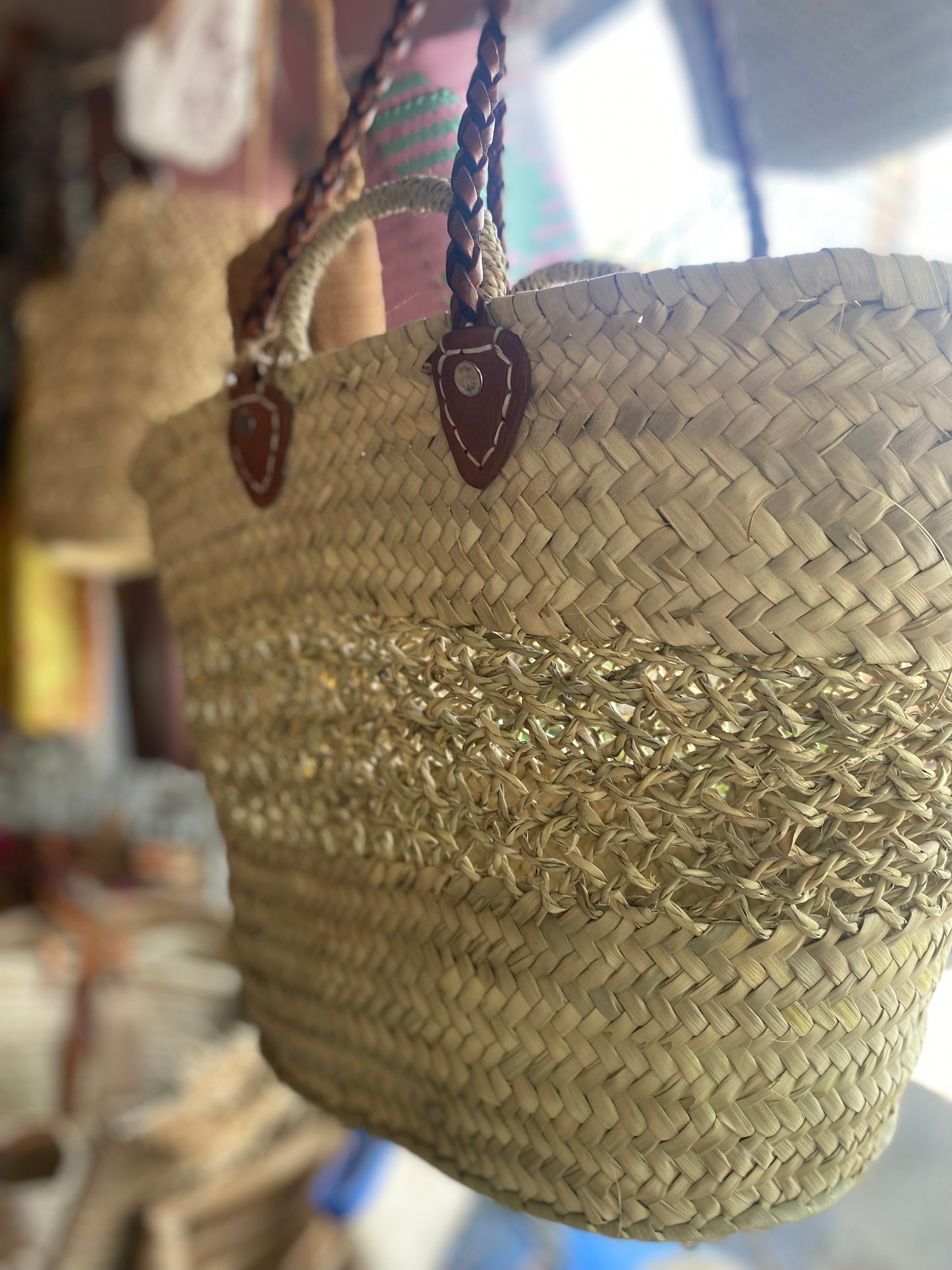 Hand Made Moroccan Shopper Basket Bag