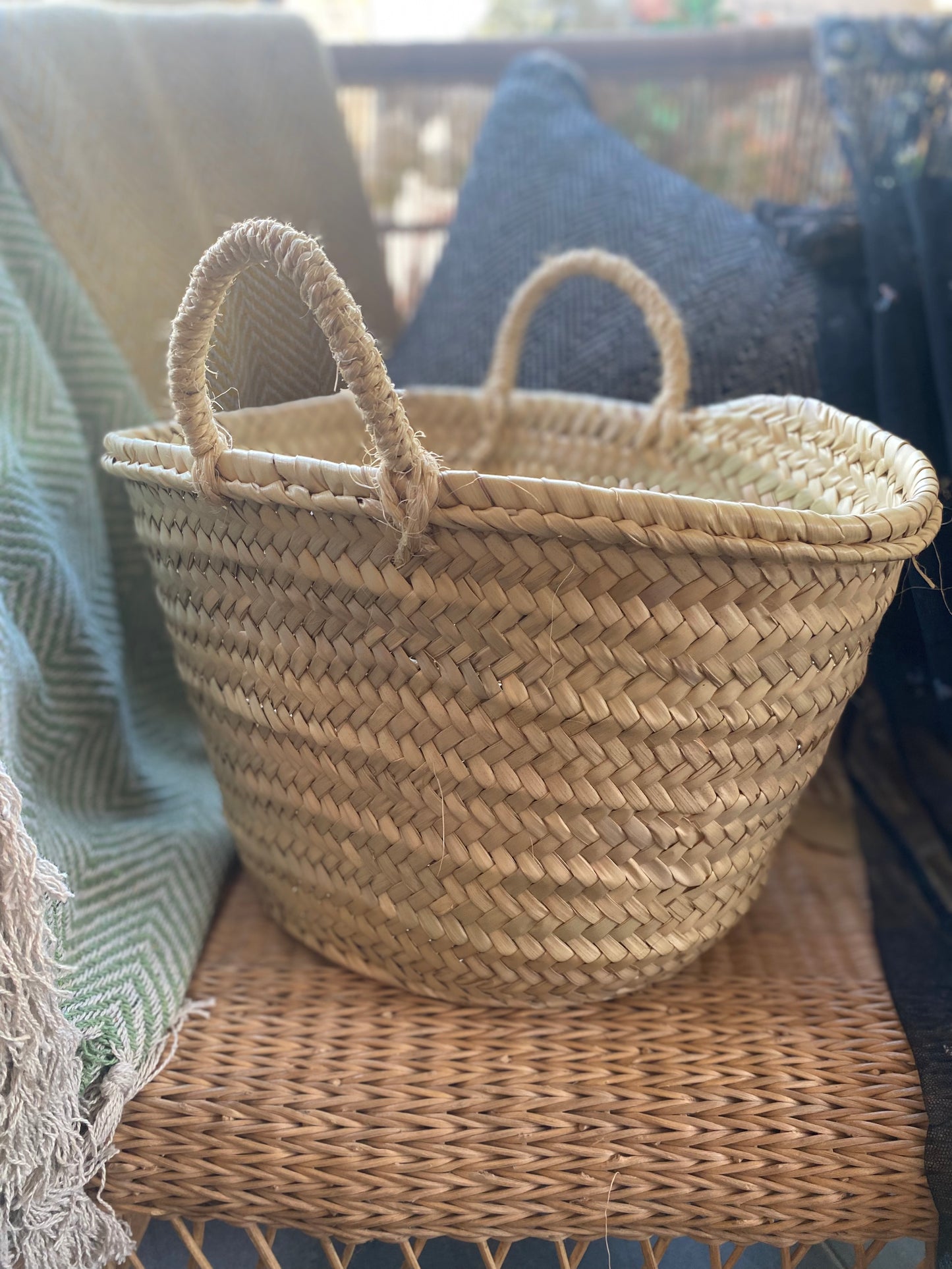 Hand Made Moroccan Small Shopper Basket Bag