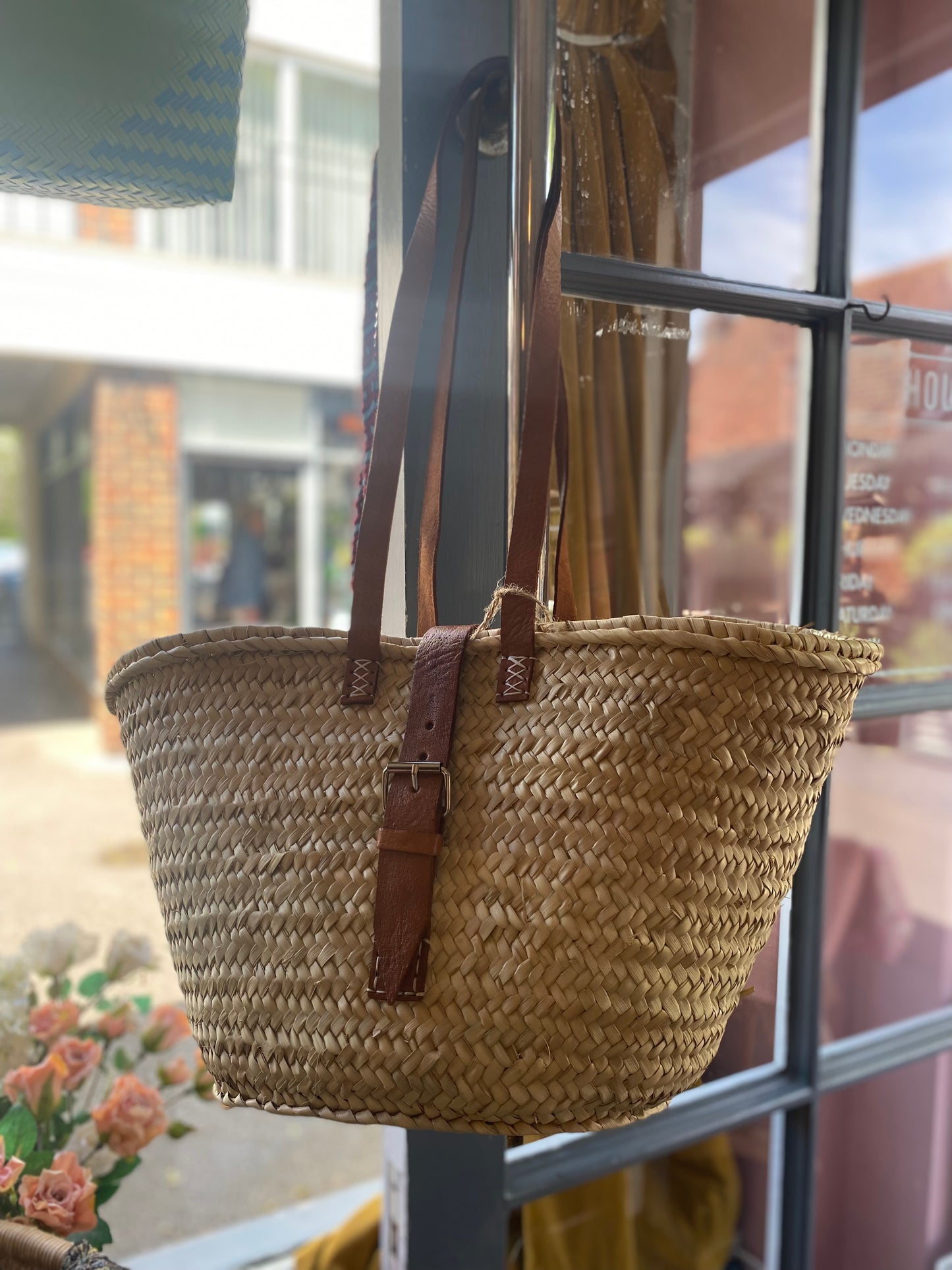 Hand Made Moroccan Shoulder Basket Bag