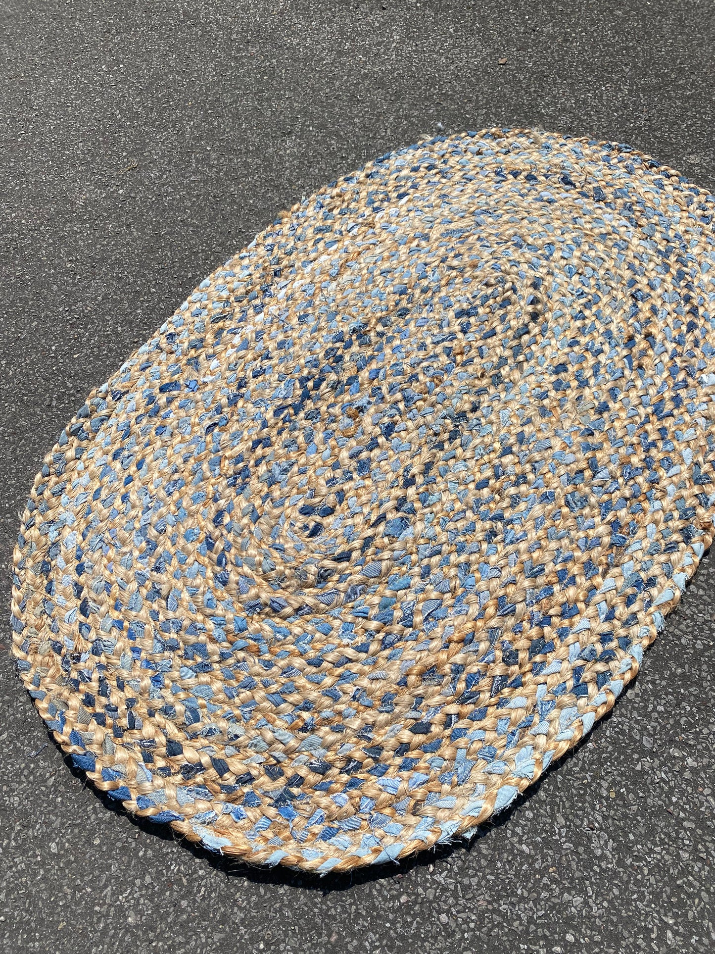 Recycled Denim Cotton and Jute Rug