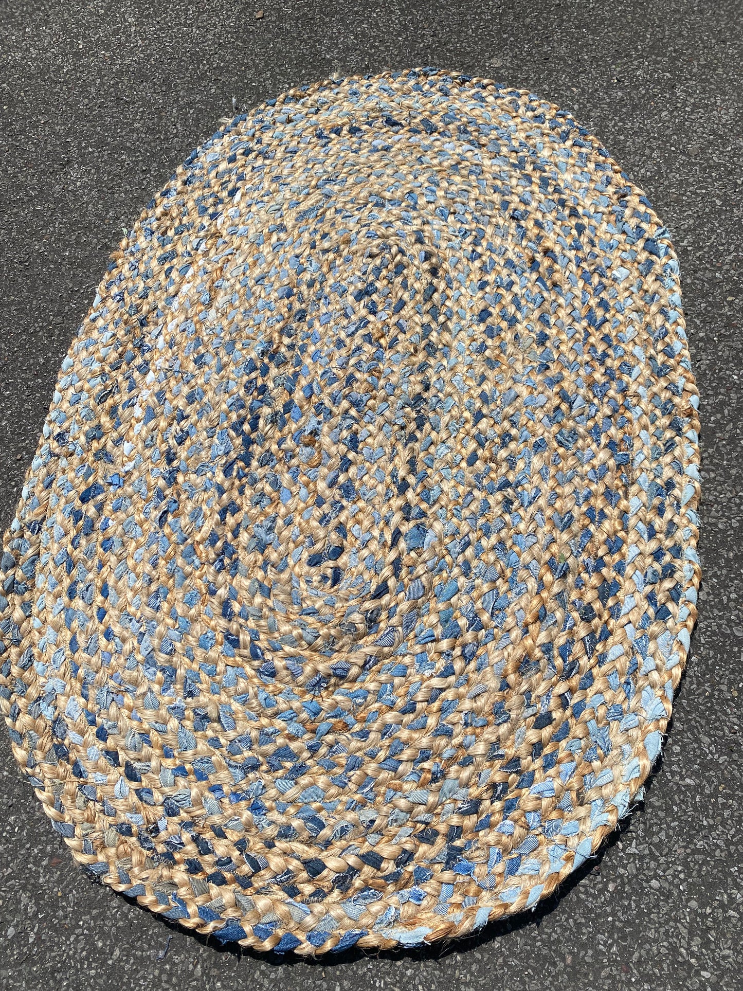 Recycled Denim Cotton and Jute Rug