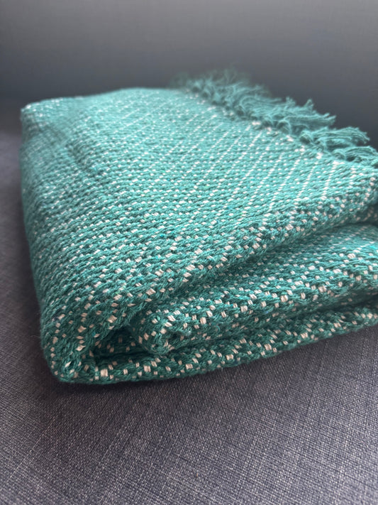 Recycled Cotton Blanket Deep Turquoise