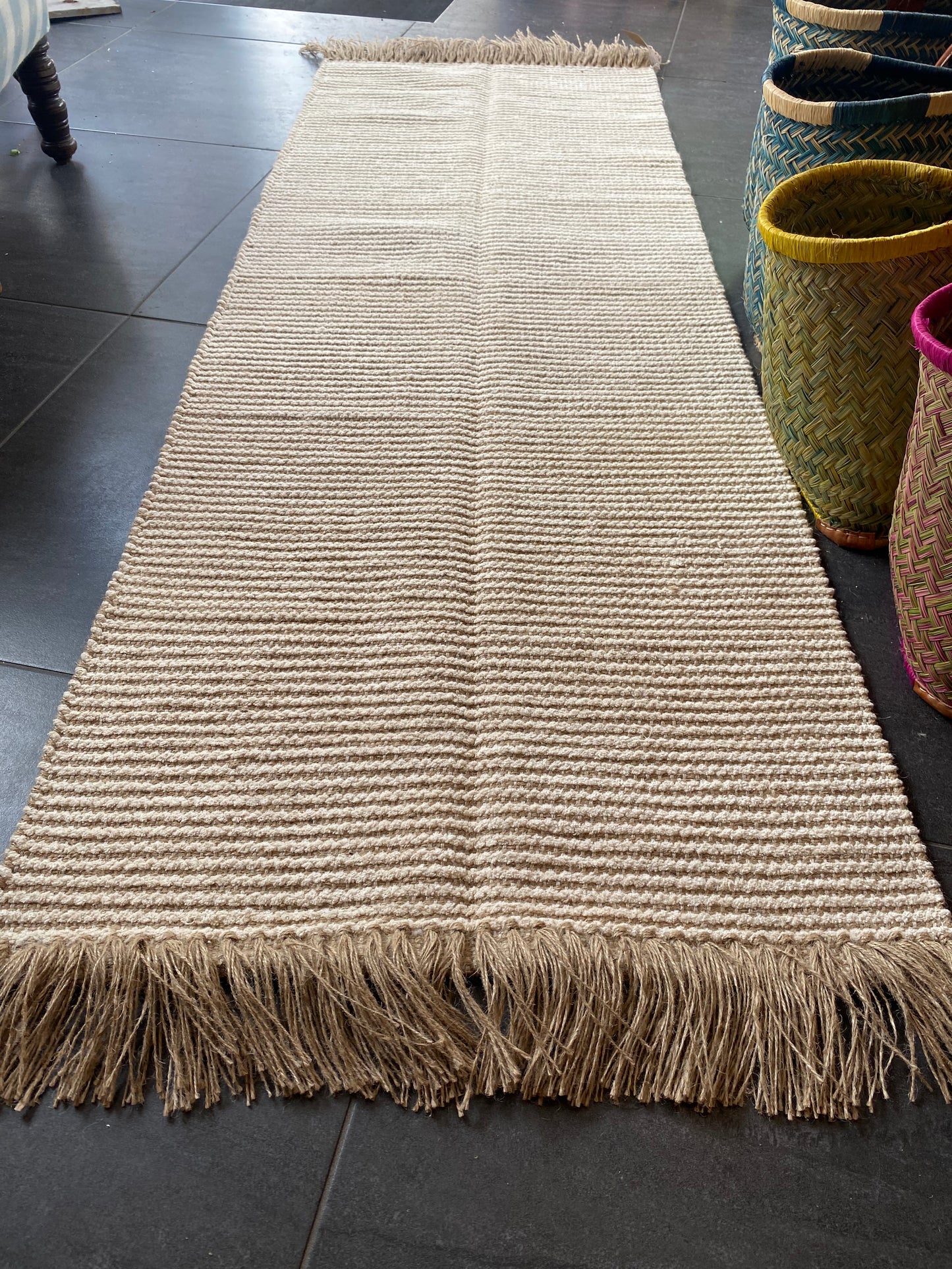 Recycled Cotton and Jute Rug Runner