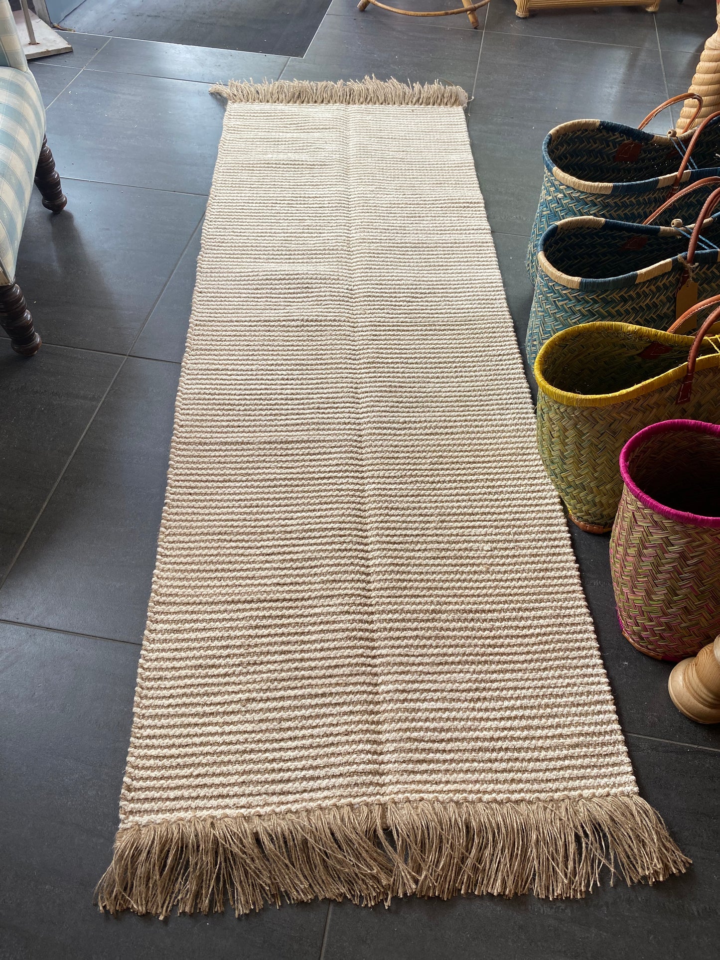 Recycled Cotton and Jute Rug Runner