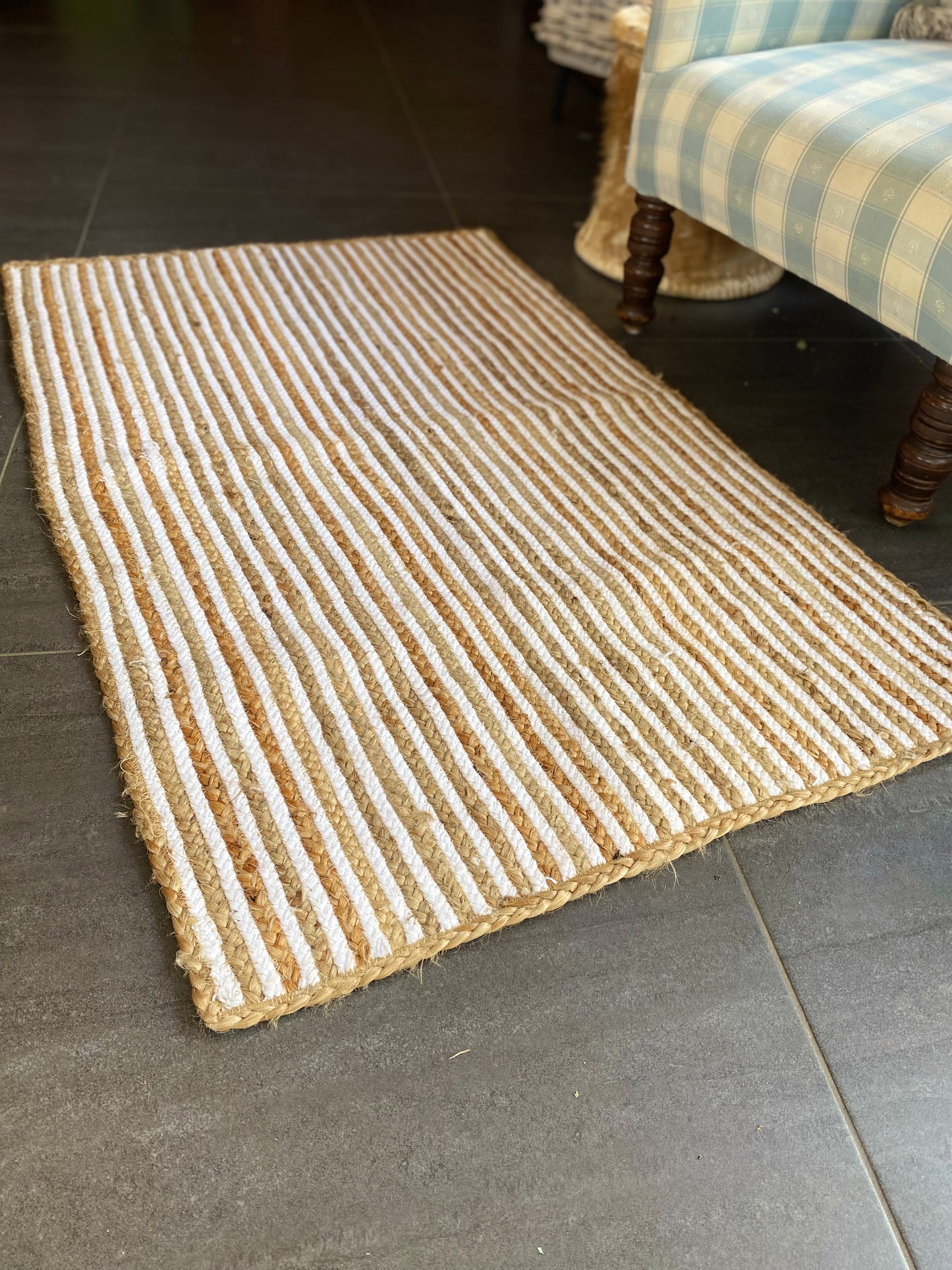 Recycled Cotton and Jute Rug