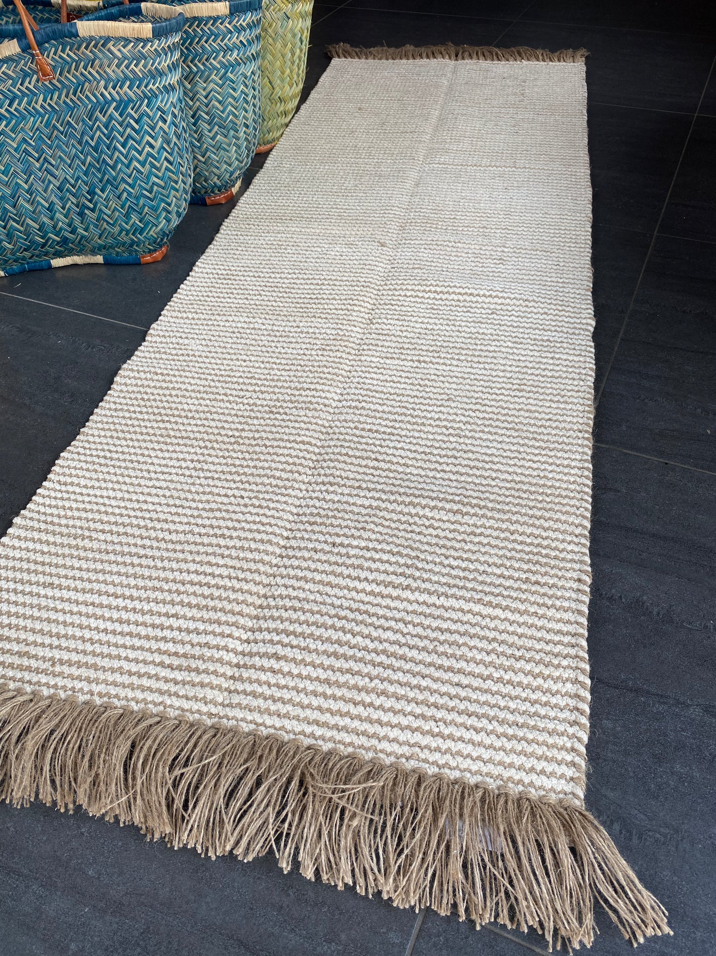 Recycled Cotton and Jute Rug Runner