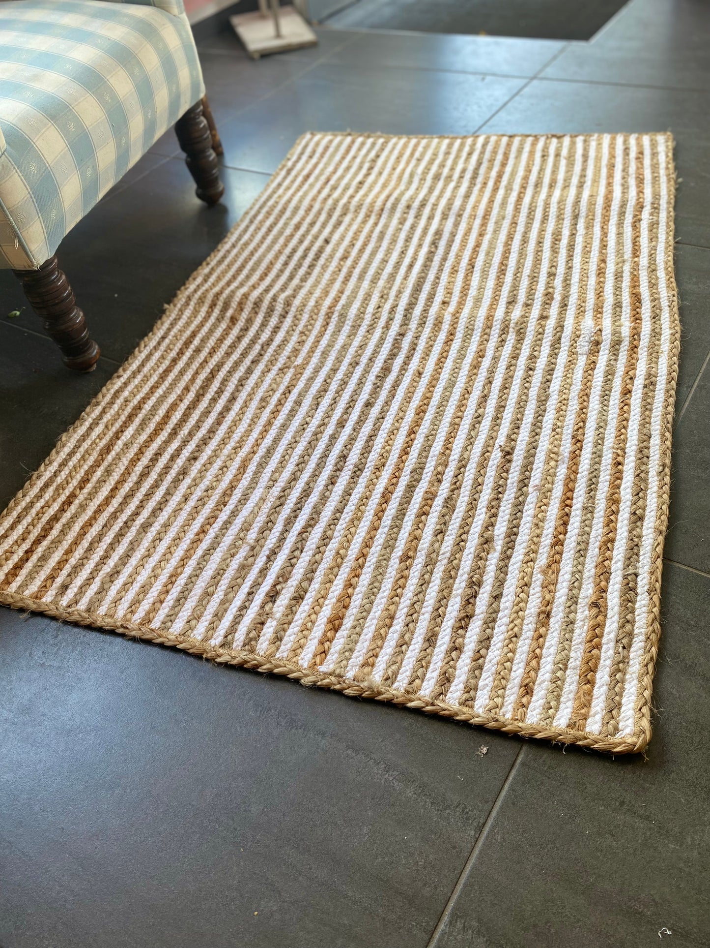 Recycled Cotton and Jute Rug