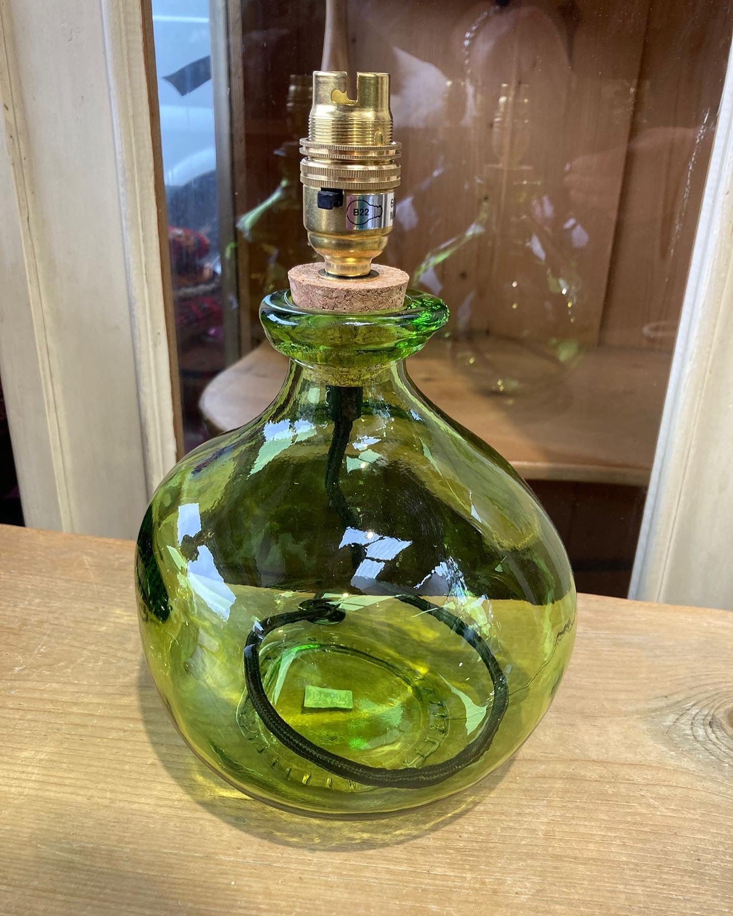 Recycled Glass Lamp Apple Green