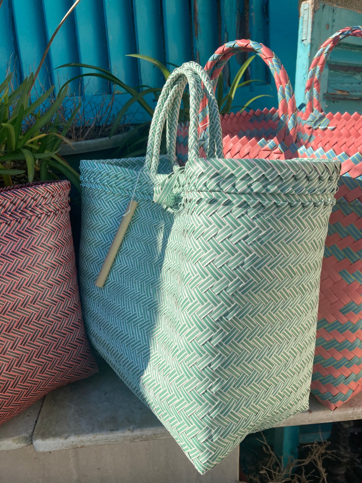 Basket Bag Made From Plastic Bottles