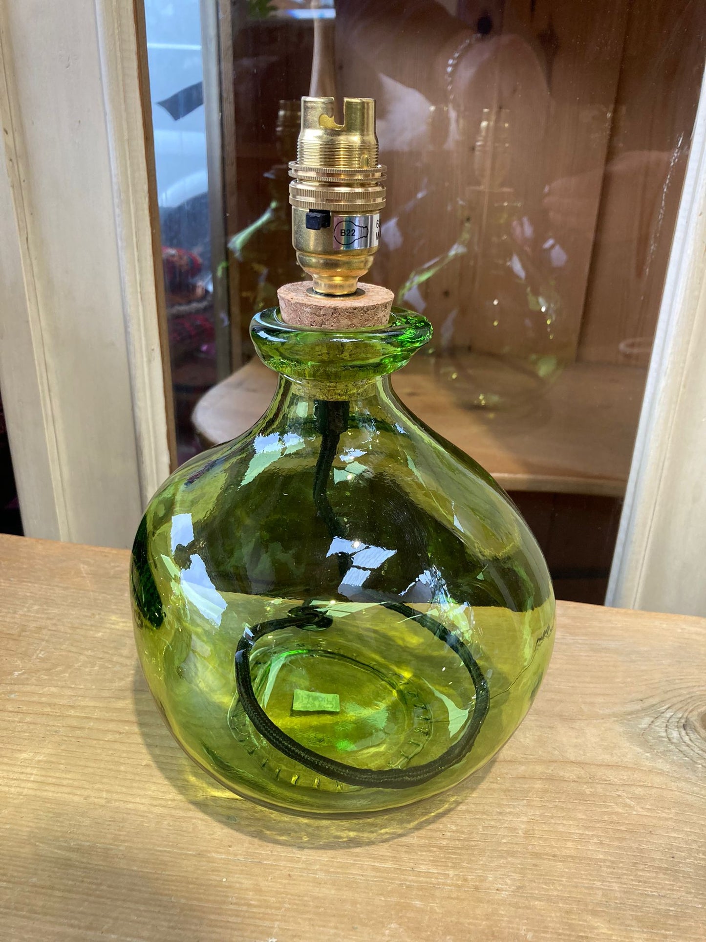 Recycled Glass Lamp Apple Green