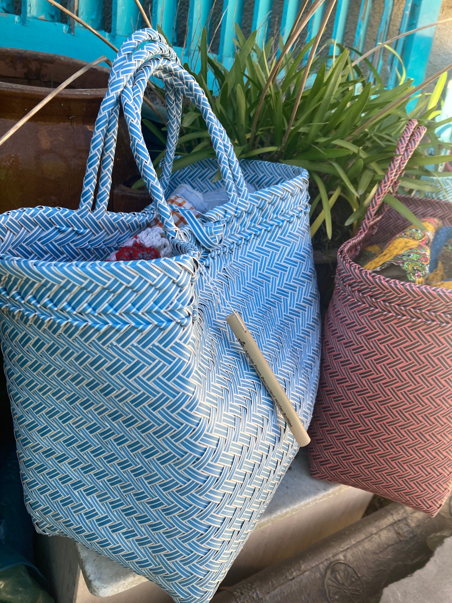 Basket Bag Made From Plastic Bottles